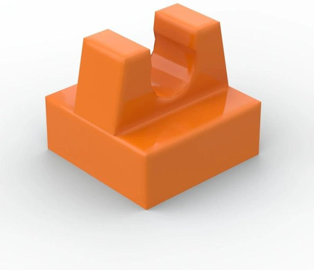 Yiran toy 1x1 Oberteil mit Klemmstein, Zubehör, 10-teiliges Set, orange - Bild 1