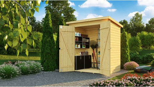Mr. GARDENER Gartenhaus Nyland aus Holz in Beige, B/H/T: 170 x 201 x 120 cm - Bild 1