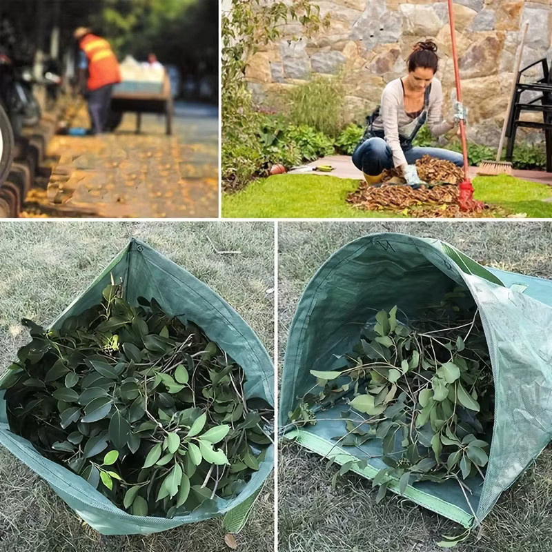Großer Gartenabfallbeutel in Grün zur Sammlung von Laub und Trümmern - Bild 5