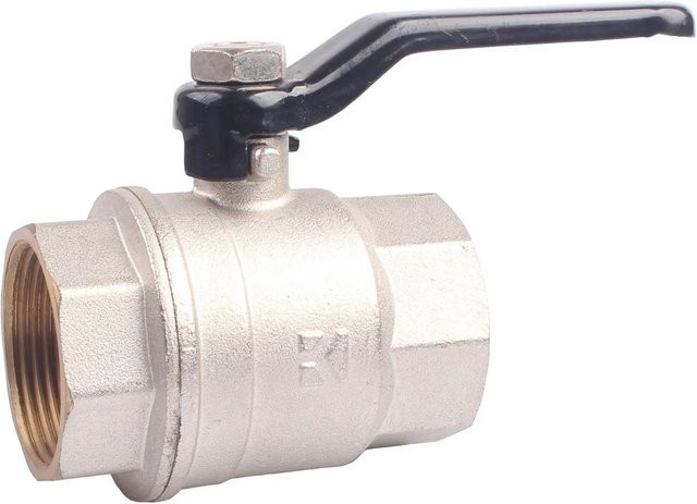 Kirchhoff Kugelhahn mit DIN-Gewinde 1 1/4 Zoll IG aus Messing, vernickelt, Silber - Bild 1