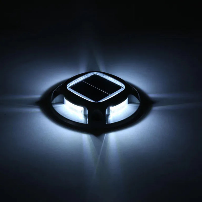 TOMTOP JMS 4er Set Solar Bodenleuchten mit 8 LEDs, IP68 Wasserdicht, Silber, Aluminiumlegierung für Außenbereich und Auffahrt - Bild 11