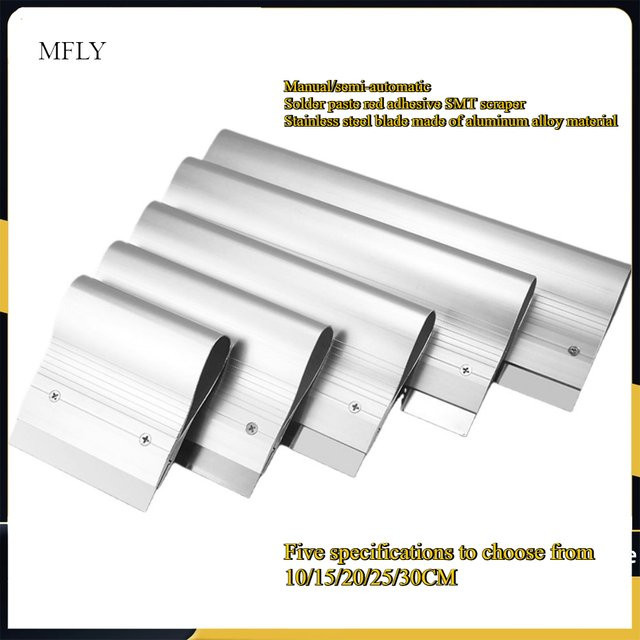 XMSJ Edelstahl Lötpaste-Rakel-Set in Silber, 0,4 mm ultradünner SMT-Schablonenschaber für die Leiterplattenmontage - Bild 1