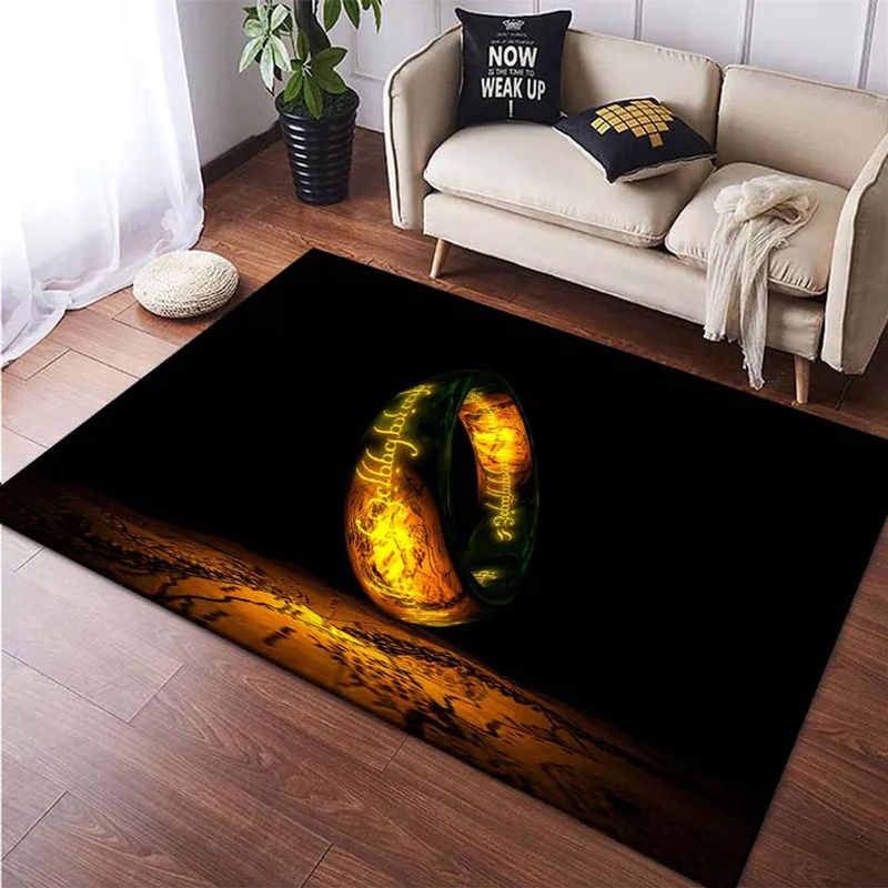 UQIDEHOME Bereichsteppich Mittelerde Karten Ring Muster in Braun, rutschfester Teppich für Wohnzimmer und Schlafzimmer, B/T: 80 x 50 cm - Bild 3