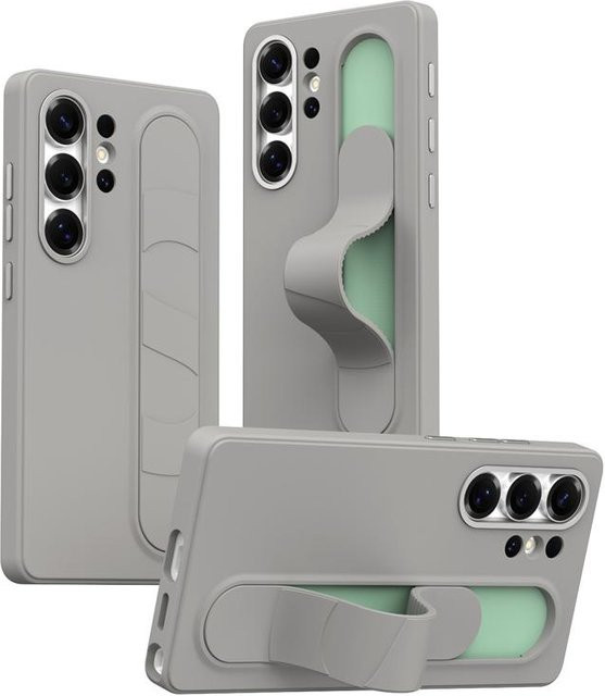 Samsung Galaxy S25 S24 Ultra Schutzhülle mit Smart Control Armband Griff und Ständer aus TPU in Schwarz, Lila, Grau oder Blau - Bild 1