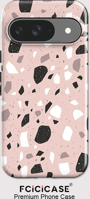 Fcicicase Luxus-Handyhülle mit Marmormuster für Google Pixel 10 9 Pro XL 8 7A in Pink, zweilagig und stoßfest mit matter Abdeckung - Bild 1