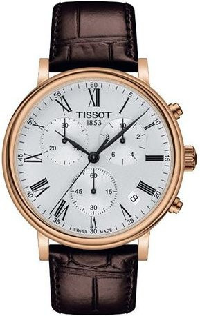 Tissot Armbanduhr, Quarz, Edelstahl, Leder, Silber, Weiß, Herren - Bild 1