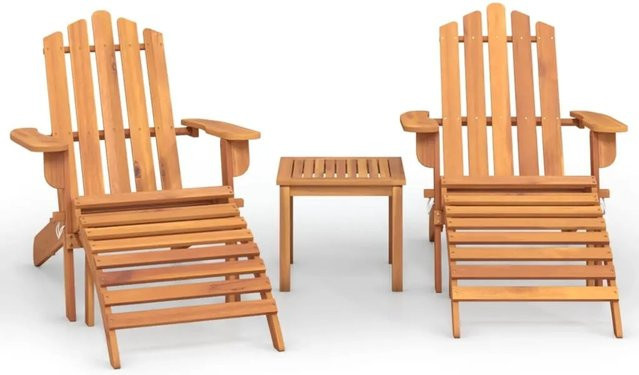 vidaXL 3-tlg Garten-Lounge-Set Adirondack aus Akazien-Massivholz in Braun - Bild 1