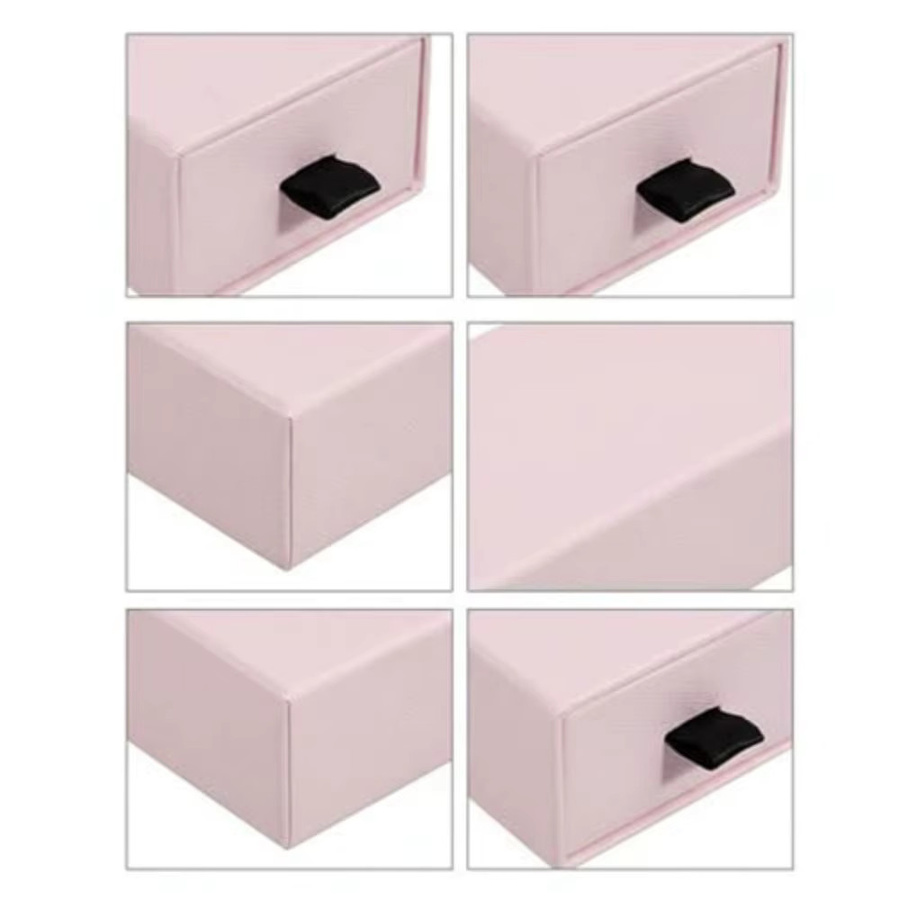 Quadratische Geschenkboxen aus Kraftpapier im Schubladenstil für große Kapazität in Blau und Pink - Bild 2