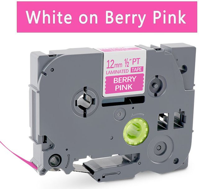 Brother P-Touch Etikettenband TZE-MQP35 Weiß auf Beerenrosa, Breite: 12 mm - Bild 1