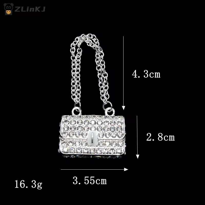 MYPANDA Miniatur Modische Puppenhaus Metall Kette Handtasche Set, Zubehör, Gold - Bild 4