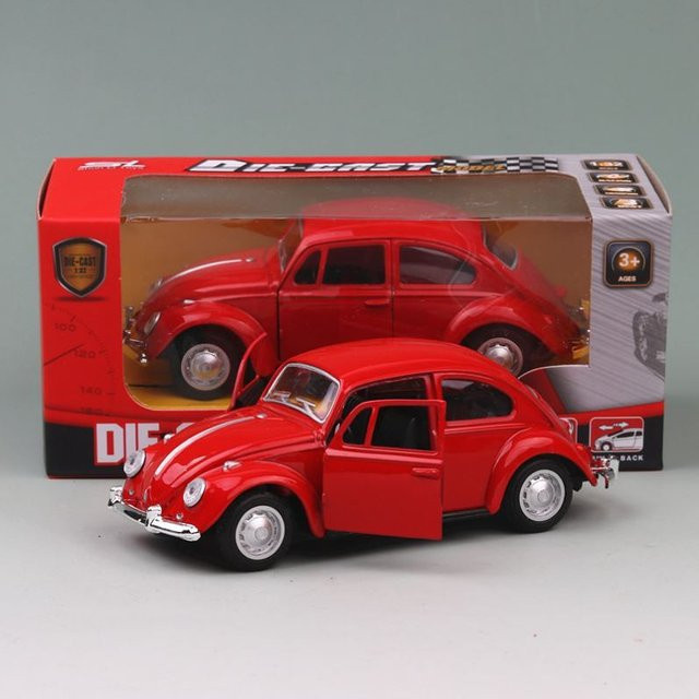 Thriving- Car Models Room VW-Käfer-Bug-Vintage-Automodell, Spielzeugfahrzeug, Maßstab 1:36, rot, ab 3 Jahre - Bild 1