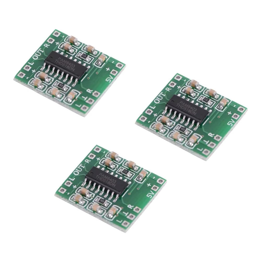 5er Set AOKIN PAM8403 Mini Digitale Klasse D Audio Verstärker Module 2x3W mit USB-C Anschluss in Grün - Bild 2