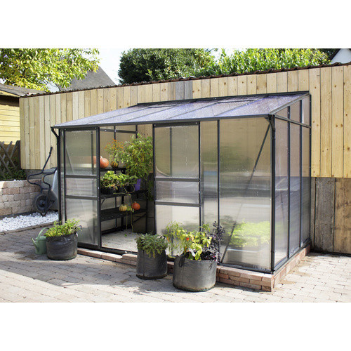 VITAVIA Gewächshaus Osiris aus Aluminium und Kunststoff in Schwarz mit 6,5 m² Fläche und winterfester Konstruktion - Bild 3