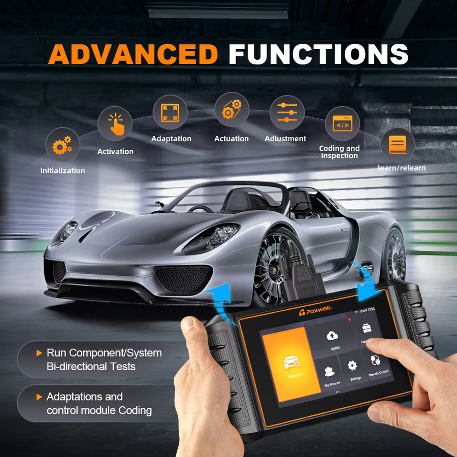 FOXWELL NT710 OBD2-Scanner Vollsystem-Diagnosetool mit bidirektionaler Steuerung, 30+ Reset-Diensten, ABS-Entlüftung, TPMS, EPB und Öl-Reset in Schwarz mit WLAN-Update für 33 Automarken - Bild 4