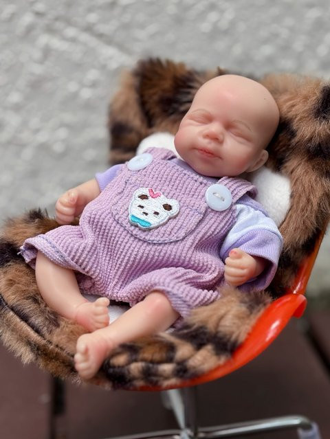 OtardDolls Reborn Mädchen-Babypuppe, Silikon, 6-Zoll-Mini, Rosa - Bild 1