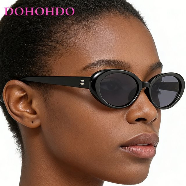 DOHOHDO Sonnenbrille, oval, Unisex, Vollrand, Kunststoff, schwarz - Bild 1