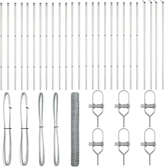 vidaXL Zaunpfosten aus Stahl in Silber, Höhe: 1,4 m, Breite: 3,6 cm - Bild 1