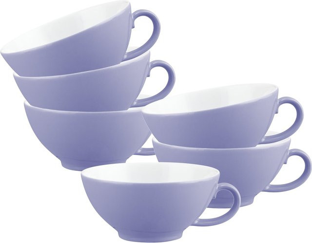 Seltmann Weiden Teetassen Liberty Pure Colors aus Porzellan, Lila, 6er Set, 140 ml - Bild 1