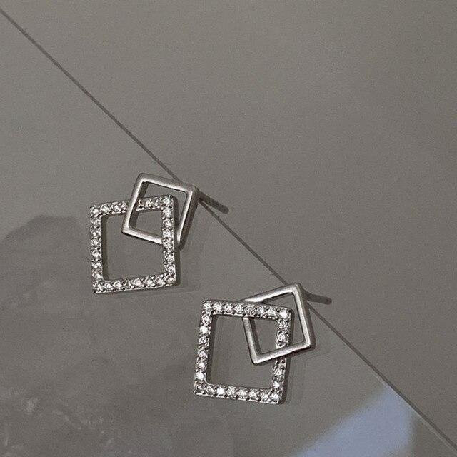 Foxanry Ohrstecker 925 Silber, Zirkonia, Damen, grau - Bild 1