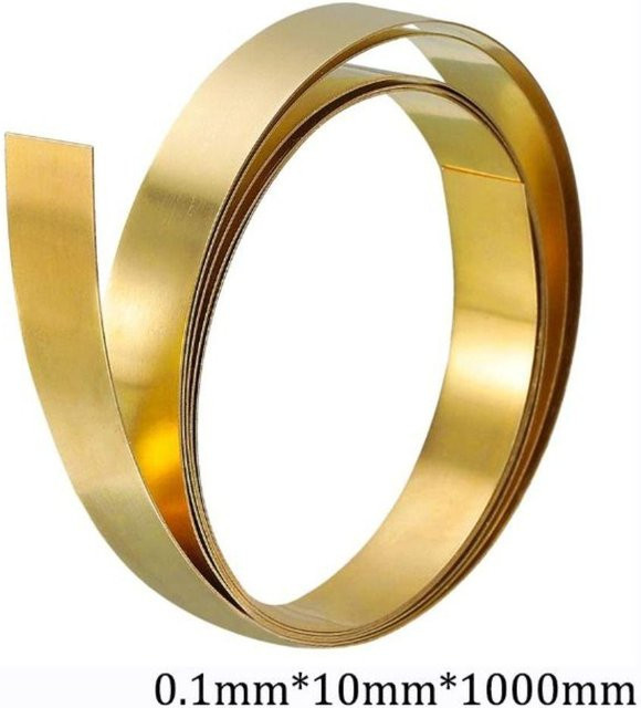 Messingblech Houinglin1 Messingstreifen Metallfolie in Gold und Beige, Breite: 100 mm, Höhe: 1000 mm, Dicke: 0,1 mm - Bild 1