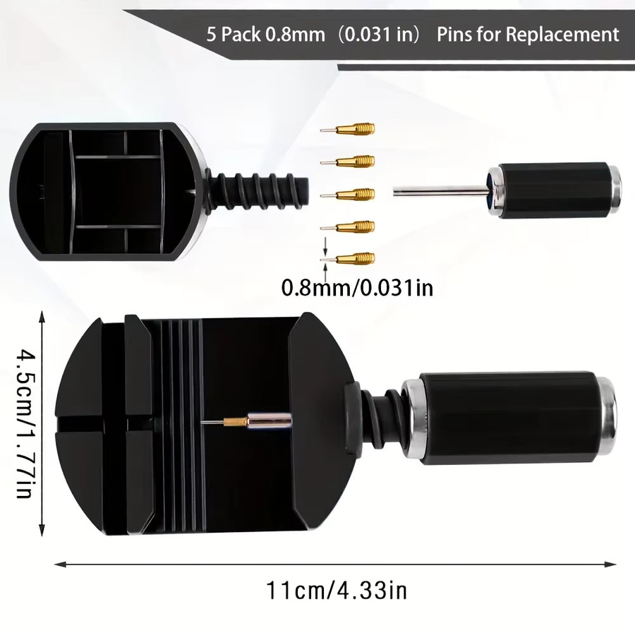 OAKCHARM Werkzeugset zum Entfernen von Uhrenarmbandgliedern, Schwarz - Bild 2