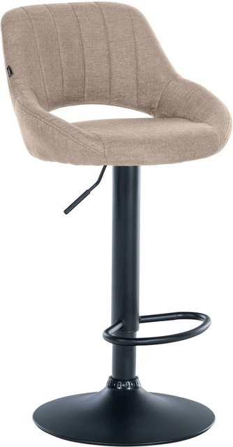 DELUKE Barhocker SEGAD mit Lehne, Stoff Taupe, B/T/H: 46,5 x 48 x 85 cm - Bild 1