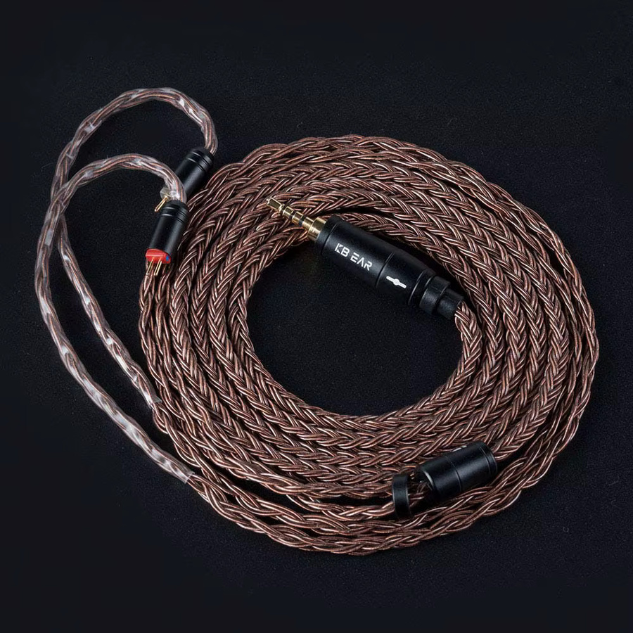 KBEAR 16-adriges Kopfhörerkabel aus reinem Kupfer in Braun mit 2 PIN, MMCX oder QDC Anschluss für KZ EDX ZSN PRO BLON BL-03 KS1 Ohrhörer - Bild 3