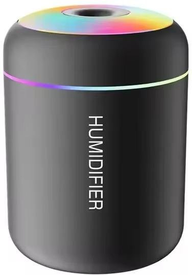 Oudun Mini-Luftbefeuchter mit Ultraschall-Vernebler und bunter Atmosphärenlampe, Schwarz - Bild 1