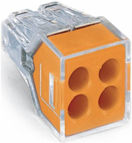 WAGO 773-104 Verbindungsklemme für flexible und starre Leiter, 1000 Stück, transparent und orange - Bild 1