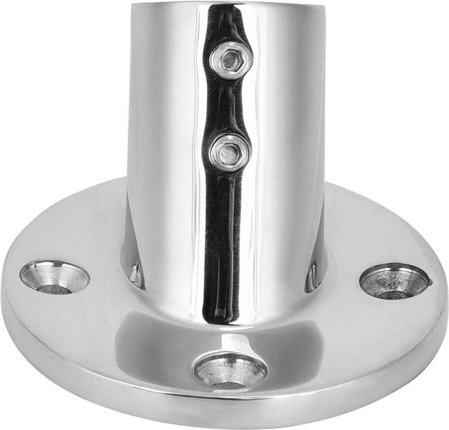 Neoglint Handlauf Montage Hardware aus Edelstahl in Silber mit 60 Grad runder Basis für Marine Boote (22mm) - Bild 1