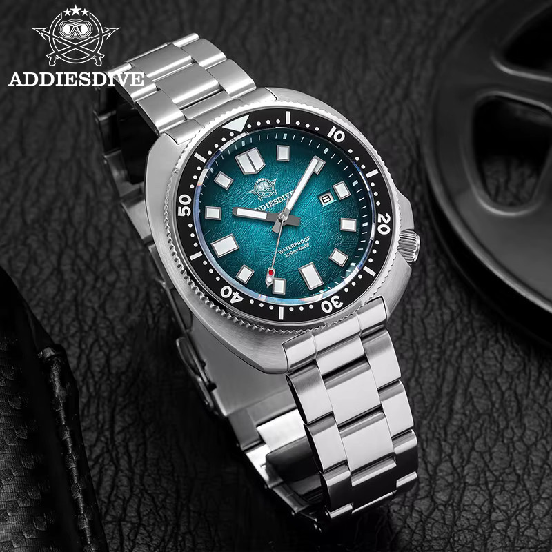ADDIESDIVE Armbanduhr, Quarz, Edelstahl, 43,8 mm, Herren, Saphirglas, Blau - Bild 3