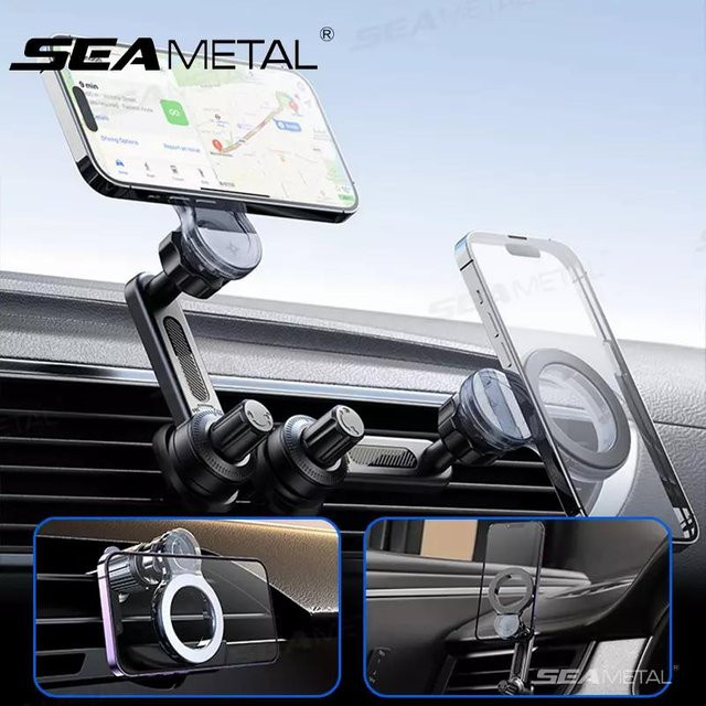 SEAMETAL Magnetischer Autotelefonhalter für die Lüftungsschlitze mit 360 Grad drehbarem Winkel und Einhandbedienung - Bild 1
