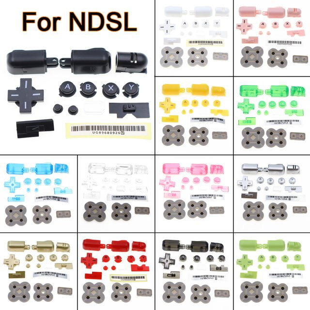 TingDong Ersatz-Tastensatz für NDSL-Konsole mit A B X Y ABXY Tasten, L R, D-Pad und leitfähigem Gummi in Weiß - Bild 1
