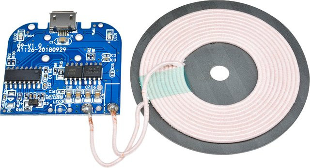 Drahtloses Lade-Modul 5W mit Micro USB Empfänger, DC 5V 2A, Blau - Bild 1