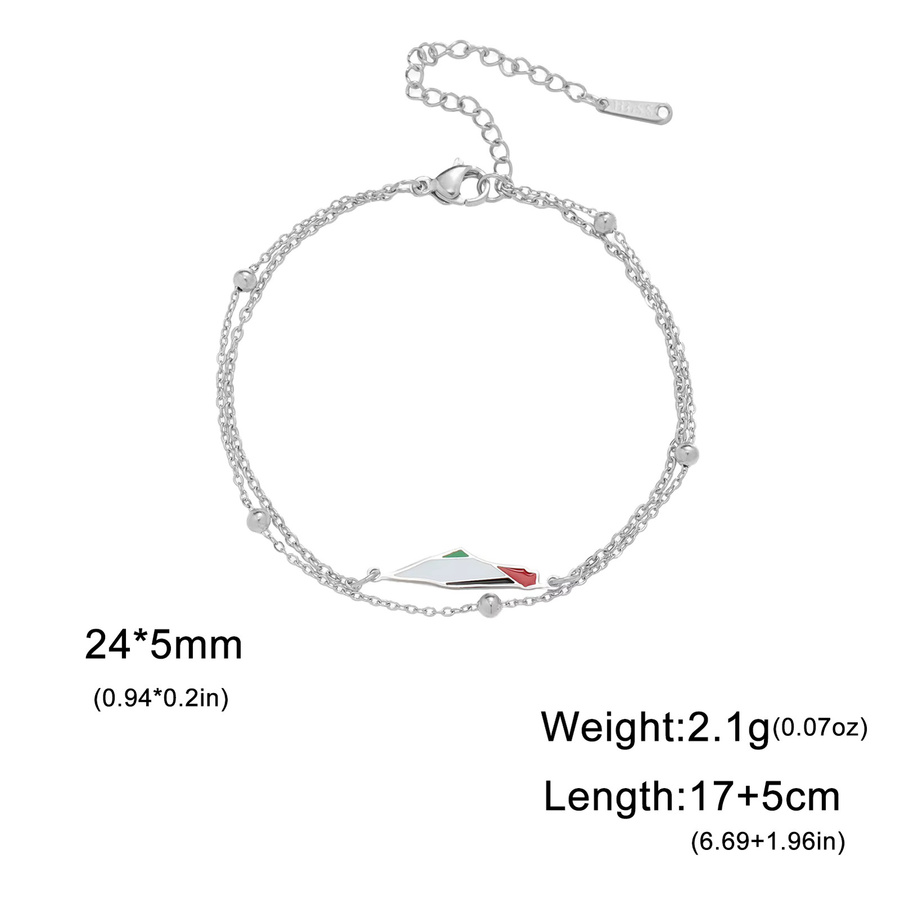 COOLTIME Armband, Palästina Karte Charme, Edelstahl, Unisex - Bild 2