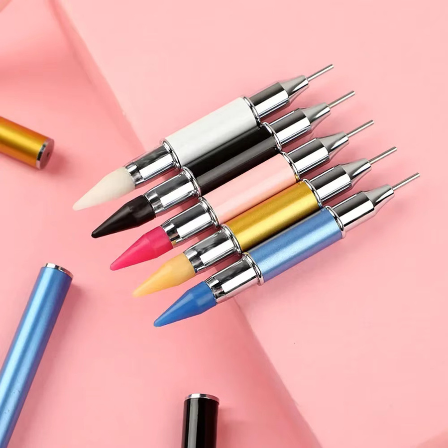 QIZITENG Diamantmalerei Werkzeug Doppelkopf Multifunktionaler Nagelstift aus Metall in Rot mit verschiedenen Spitzenoptionen - Bild 2
