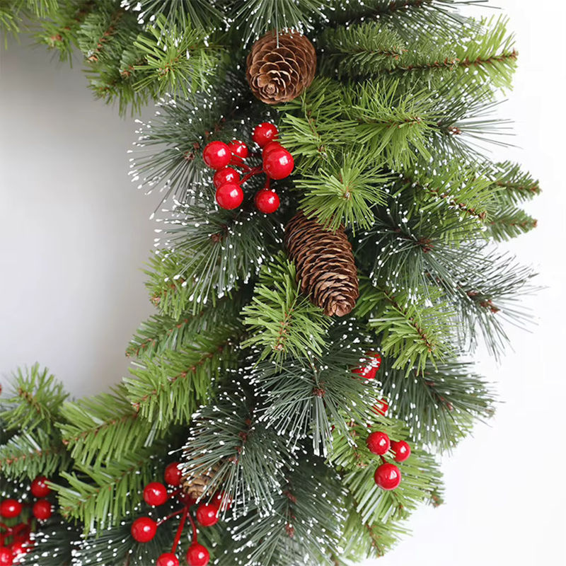 Grüne Weihnachts-Hängegirlande als dekorativer Simulationskranz für Fenster, Tür oder Kamin - Bild 5