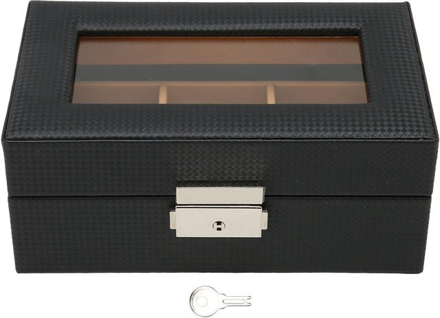Neoglint Uhrenbox, 3 Fächer, abschließbar, Staubdicht, Glasplatte, gray - Bild 1