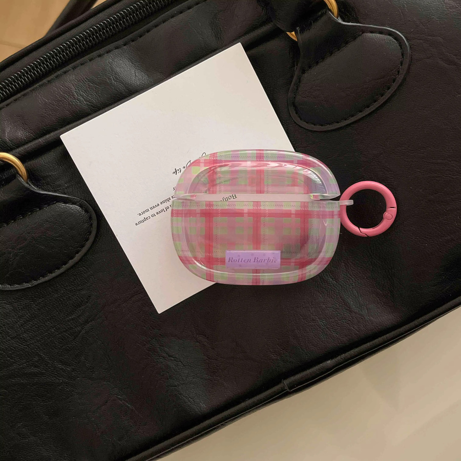 Karierte transparente Kopfhörer-Hülle für Apple AirPods 1 2 3 Pro und Pro 2 im Vintage-Design - Bild 2