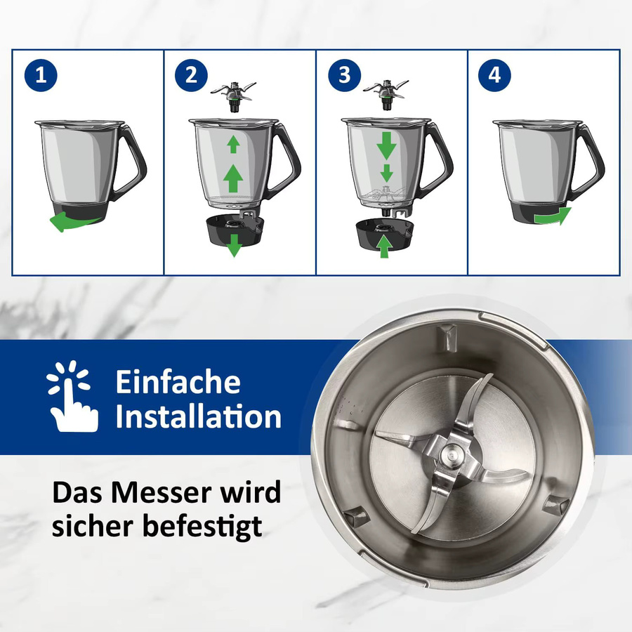 Vorwerk Ersatz-Mixmesser Klinge für Thermomix TM5 und TM6 in Silber - Bild 3