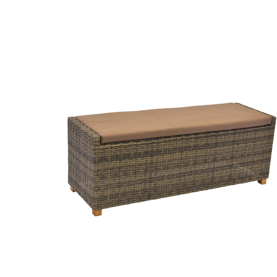 Merxx Gartenbank Toskana aus Akazienholz in Braun mit Kunststoffgeflecht B/T/H: 45 x 45 x 42 cm - Bild 2