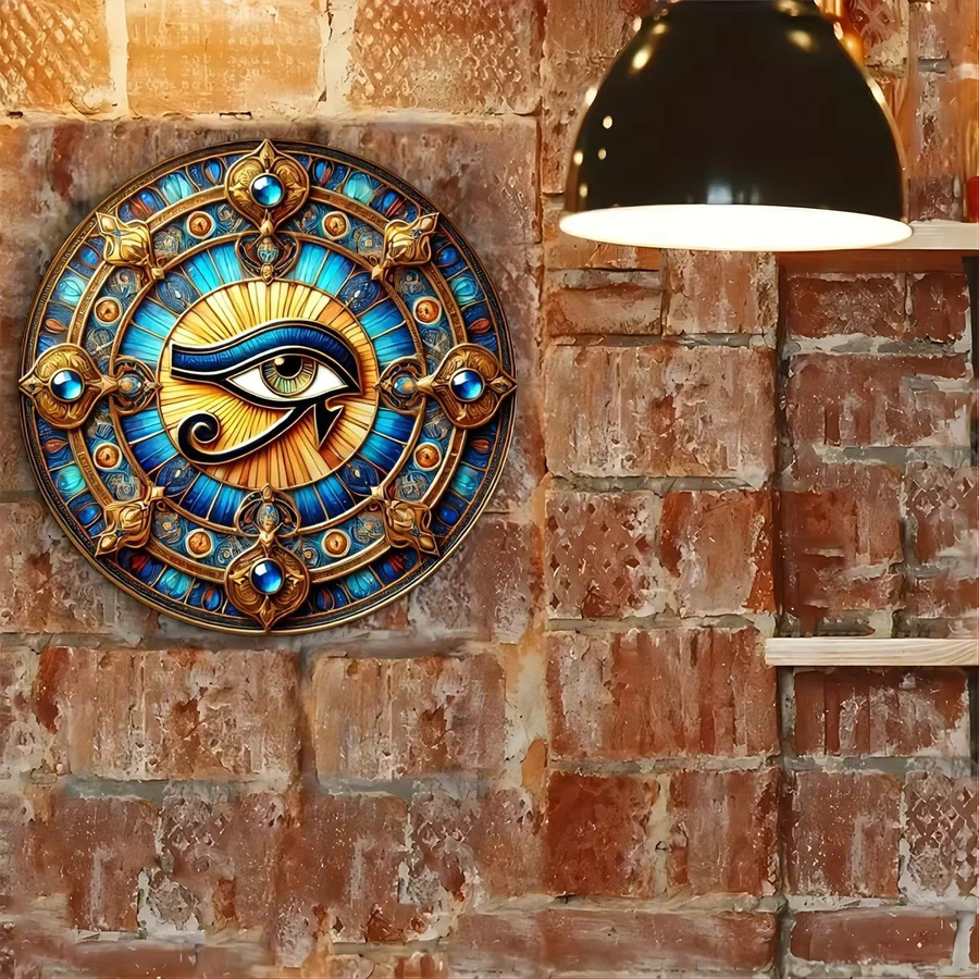 Potdemiel Auge des Horus Rundes Eisenkunstwerk Wandbehang Multicolour Durchmesser: 19,81 cm - Bild 4
