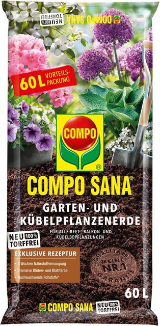 Compo Sana Garten- und Balkonkastenerde torffrei aus pflanzlichen Stoffen 60 l - Bild 1