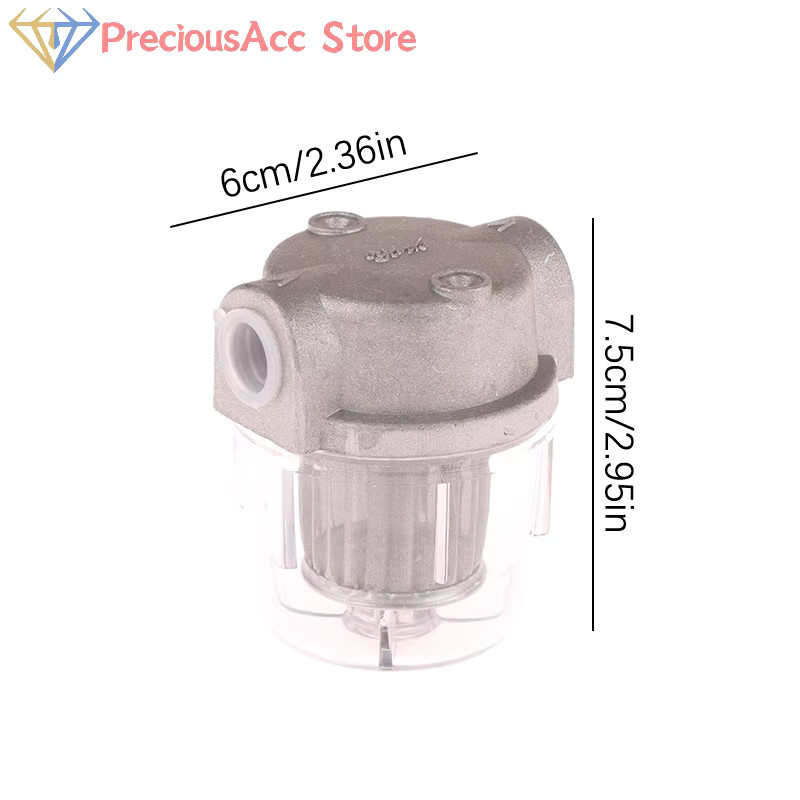 ZLinKJ Transparenter Ölfilter für Ölbrenner mit Kunststoffbecher, 1/4" und 3/8" Anschlüssen, Dieselkraftstofffilter für Kessel mit 25L/H Durchflussrate - Bild 2