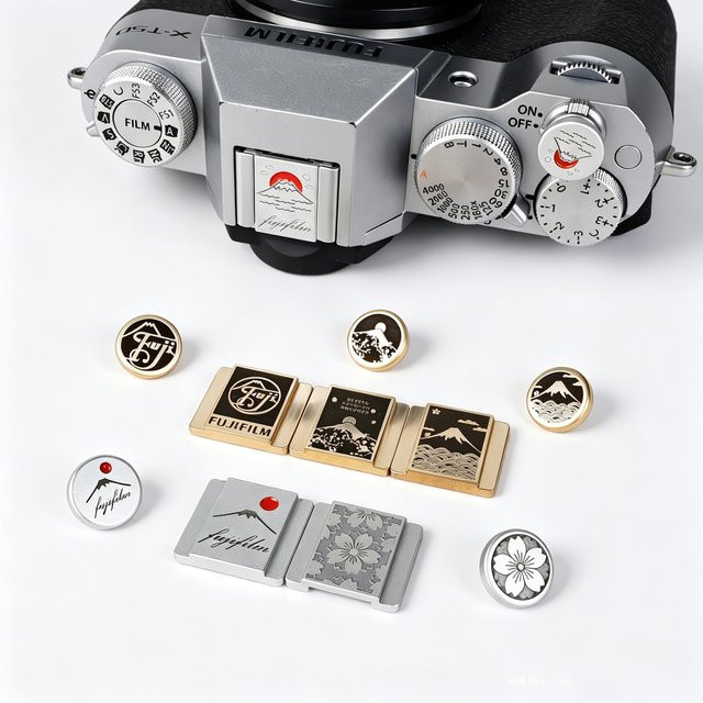 Fujifilm Messing-Kameraschuhabdeckung als staubdichte Schutzkappe für spiegellose Kameras in Gold oder Silber - Bild 1