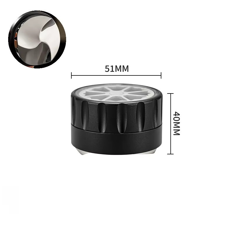 JUSTINLAU Selbstnivellierender Kaffee-Verteiler mit Schwerkraft-Auto-Einstellung und Radnaben-Design, Espresso-Tamper in Schwarz, 51/53/58mm - Bild 4