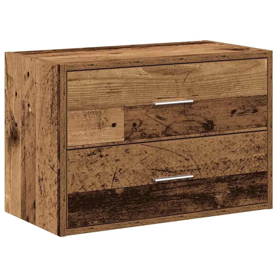 vidaXL Schrank mit 2 Schubladen in Altholz-Optik, Farbe Braun, B/T/H: 60 x 31 x 40 cm - Bild 2