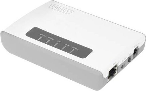 Digitus DN-13024 Netzwerk Printserver mit USB-A, LAN und WLAN in Weiß - Bild 1