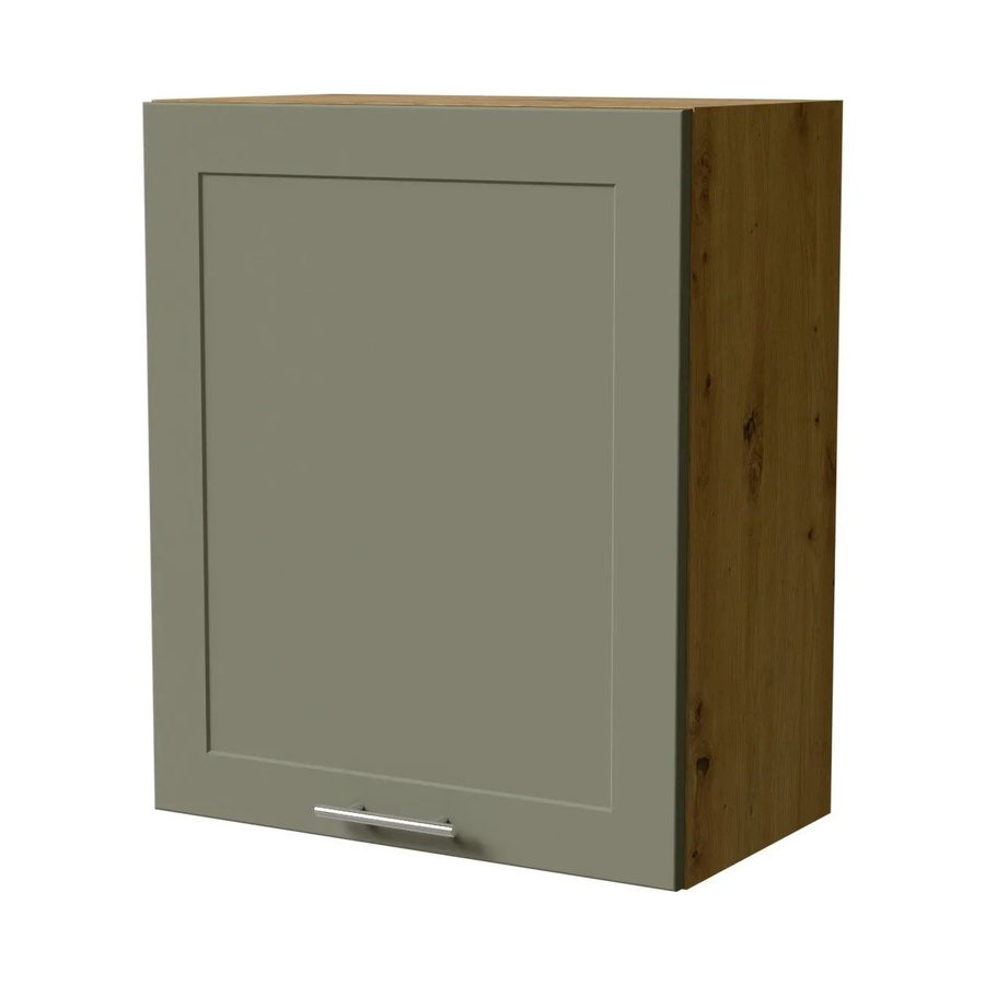 Feldmann-Wohnen Hängeschrank Oslo W2/60 in Eiche Artisan und Reed Green Matt mit Soft-Close-Türen, Breite: 60 cm, Tiefe: 32,5 cm, Höhe: 72 cm - Bild 2