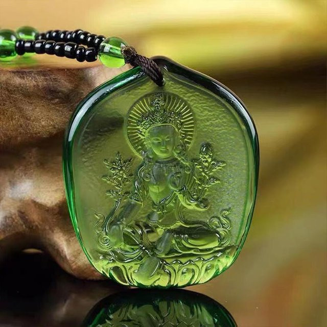 TARA Halskette, Manjushri Anhänger, Amitabha Anhänger, Unisex, black - Bild 1